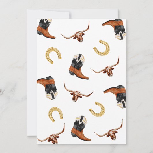 ウエスタンカウボーイベビーシャワー招待状 招待状 (裏面)