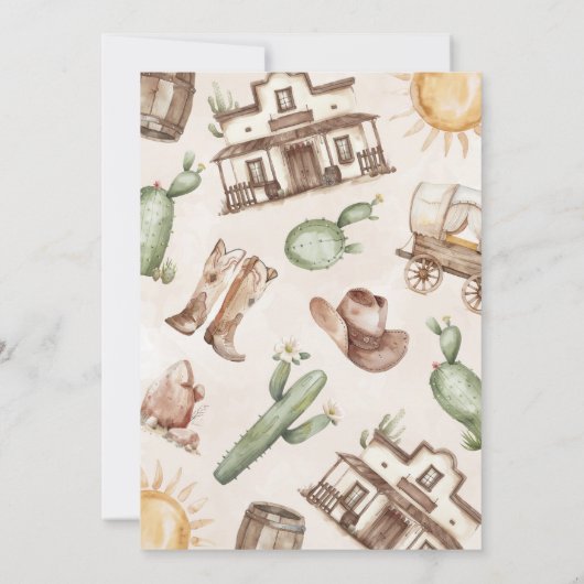 ウエスタンカウボーイベビーシャワー招待状 招待状 (裏面)