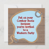 ウエスタンカウボーイラッソパーティの招待状 招待状 (裏面)