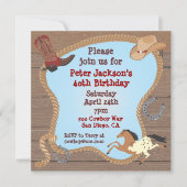 ウエスタンカウボーイラッソパーティの招待状 招待状 (正面)