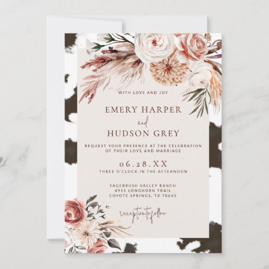 ウエスタンカウボーイランチボホフローラコウィド結婚ズ 招待状 (正面)