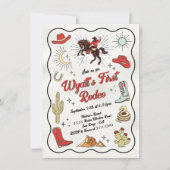 ウエスタンカウボーイロデオハンドドロード誕生日 招待状 (正面)