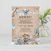 ウエスタンカウボーイロデオ子供の誕生日招待状 招待状 (スタンド正面)