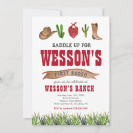 ウエスタンカウボーイロデオ誕生日招待状 招待状