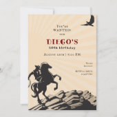ウエスタンカウボーイヴァケロワイルドウェスト大人誕生日 招待状 (正面)
