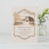 ウエスタンカウボーイヴィンテージランチバ結婚ンズフォト 招待状 (スタンド正面)