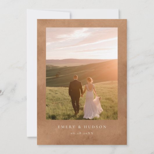 ウエスタンカウボーイヴィンテージランチバ結婚ンズフォト 招待状 (裏面)