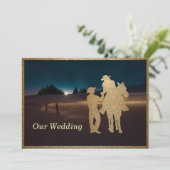 ウエスタンカウボーイ女性のカーボーイウェディングアクト婚約 招待状 (スタンド正面)