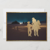 ウエスタンカウボーイ女性のカーボーイウェディングアクト婚約 招待状 (正面)