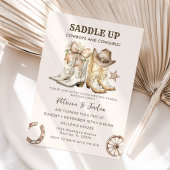 ウエスタンカウボーイ女性のカーボーイジョイント誕生日 招待状