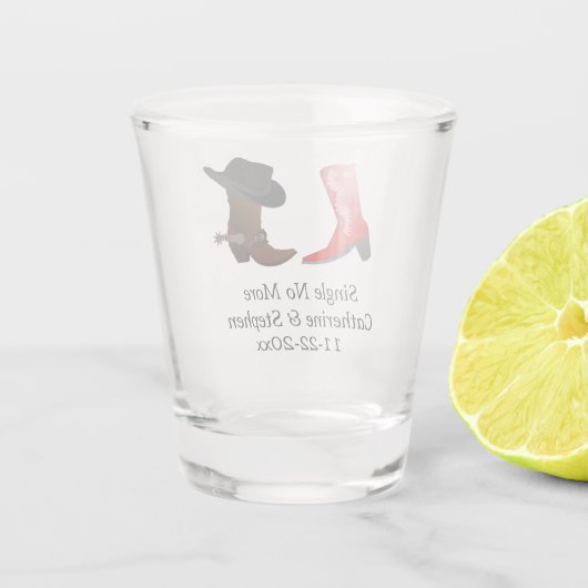 ウエスタンカウボーイ女性のカーボーイブーツカントリーウエディングイベント ショットグラス (裏面)