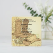 ウエスタンカウボーイ女性のカーボーイブーツハッ結婚ト 招待状 (スタンド正面)