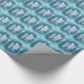 ウエスタンカウボーイ女性のカーボーイホースホリデーギフトラップ ラッピングペーパー (角)