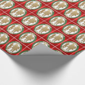 ウエスタンカウボーイ女性のカーボーイホースホリデーギフトラップ ラッピングペーパー (角)