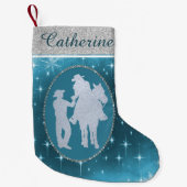 ウエスタンカウボーイ女性のカーボーイホースロマンチック スモールクリスマスストッキング (正面)