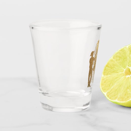 ウエスタンカウボーイ女性のカーボーイホース ショットグラス (左)