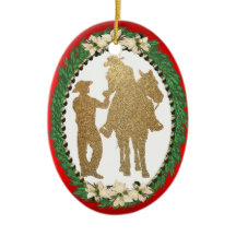 ウエスタンカウボーイ女性のカーボーイホース