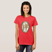 ウエスタンカウボーイ女性のカーボーイホース Tシャツ (正面フル)