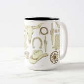 ウエスタンカウボーイ女性のカーボーイ ツートーンマグカップ (正面右)