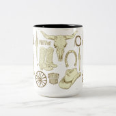 ウエスタンカウボーイ女性のカーボーイ ツートーンマグカップ (中央)