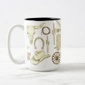 ウエスタンカウボーイ女性のカーボーイ ツートーンマグカップ (左)