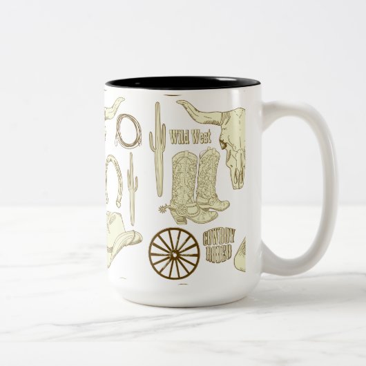 ウエスタンカウボーイ女性のカーボーイ ツートーンマグカップ (右)