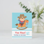 ウエスタンカウボーイ子供の誕生日パーティー Yee Haw 招待状 (スタンド正面)