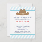 ウエスタンカウボーイ子供の誕生日パーティー Yee Haw 招待状 (裏面)