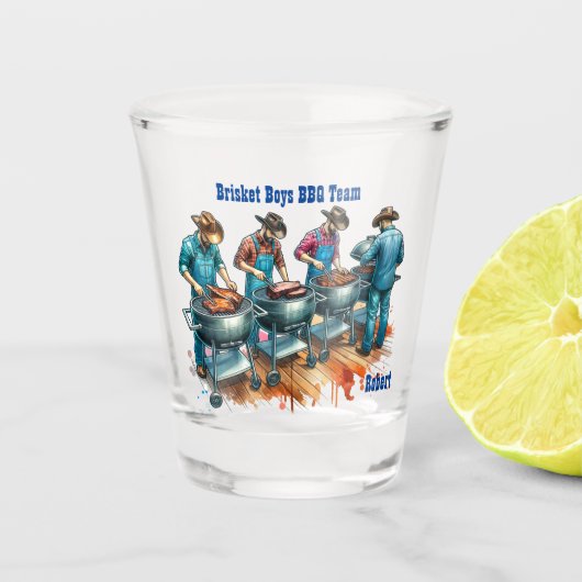 ウエスタンカウボーイ料理オンBBQピットカスタム ショットグラス (正面)