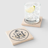 ウエスタンカウボーイ素朴モノグラム花婿介添人Groomsmen ストーンコースター (横)