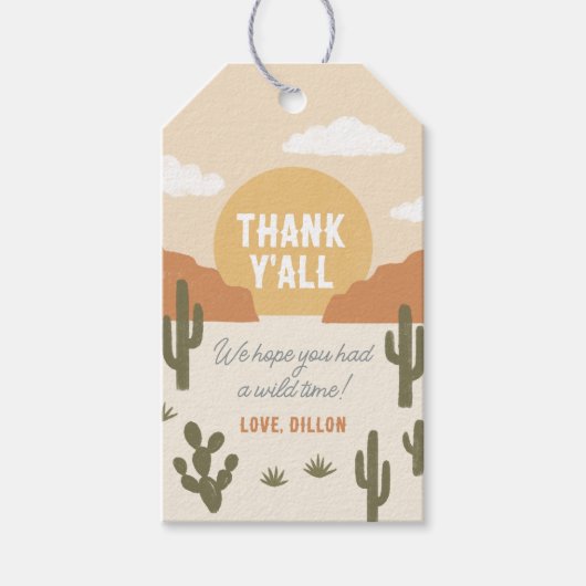 ウエスタンカウボーイ誕生日メッセージカード ギフトタグ (正面)