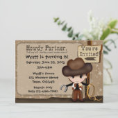 ウエスタンカウボーイ誕生日招待状 招待状 (スタンド正面)