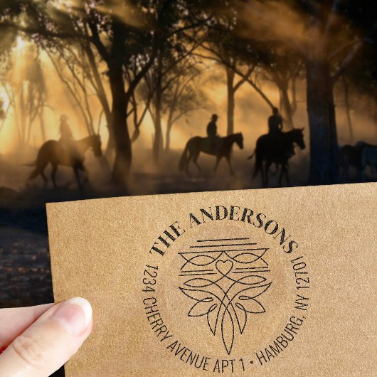 ウエスタンカウボーブーステッチパターン差出人住所 セルフインキングスタンプ