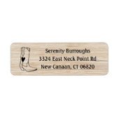 ウエスタンカウボーブーツカントリーウッド女性のカーボーイ結婚ズ ラベル (正面)