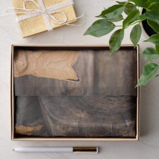 ウエスタンカウボーブーツデクページティッシュペーパー 薄葉紙 (ギフト)