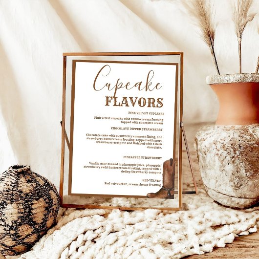 ウエスタンカップケ結婚ーキのメニューの看板デザートサイン ポスター