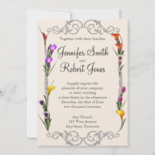 ウエスタンカラリリーポー結婚式招待状 招待状 (正面)