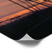 ウエスタンカンザスサンセットと風車 ポスター (角)