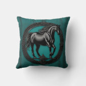 ウエスタンカントリーウマ科の馬術黒馬 クッション (裏面)