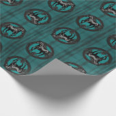 ウエスタンカントリーエクエストリアンティール(緑がかった色)ブラックホース ラッピングペーパー (角)