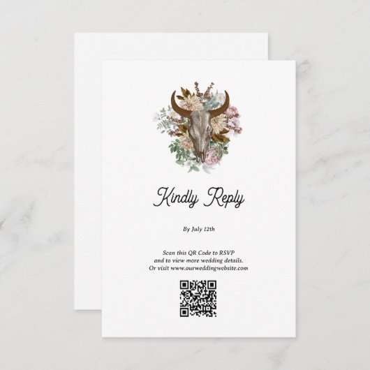 ウエスタンカントリーカウボーイボホカウウスカル結婚ズ エンクロージャーカード (正面/裏面)