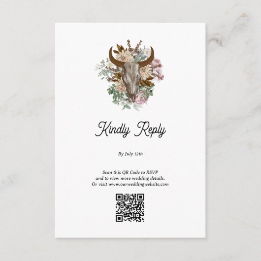 ウエスタンカントリーカウボーイボホカウウスカル結婚ズ エンクロージャーカード (正面)