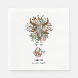 ウエスタンカントリーカウボーイボホカウウスカル結婚ズ スタンダードランチョンナプキン