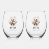 ウエスタンカントリーカウボーイボホカウウスカル結婚ズ ステムなしワイングラス (正面)