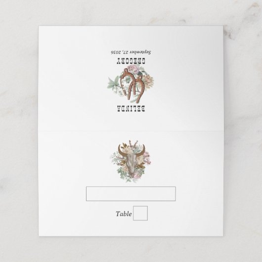 ウエスタンカントリーカウボーイボホカウウスカル結婚ズ プレイスカード (外部開封)