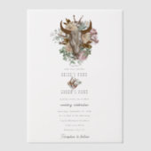 ウエスタンカントリーカウボーイボホカウウスカル結婚ズ ベラム紙招待状 (正面)