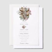 ウエスタンカントリーカウボーイボホカウウスカル結婚ズ ベラム紙招待状 (オフセット)