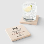 ウエスタンカントリーカウボーイモノグラム花婿介添人グロムメンズ ストーンコースター (横)