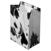 ウエスタンカントリーカウボーイ白黒カウイプリント ミディアムペーパーバッグ (正面アングル)