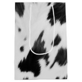 ウエスタンカントリーカウボーイ白黒カウイプリント ミディアムペーパーバッグ (裏面)